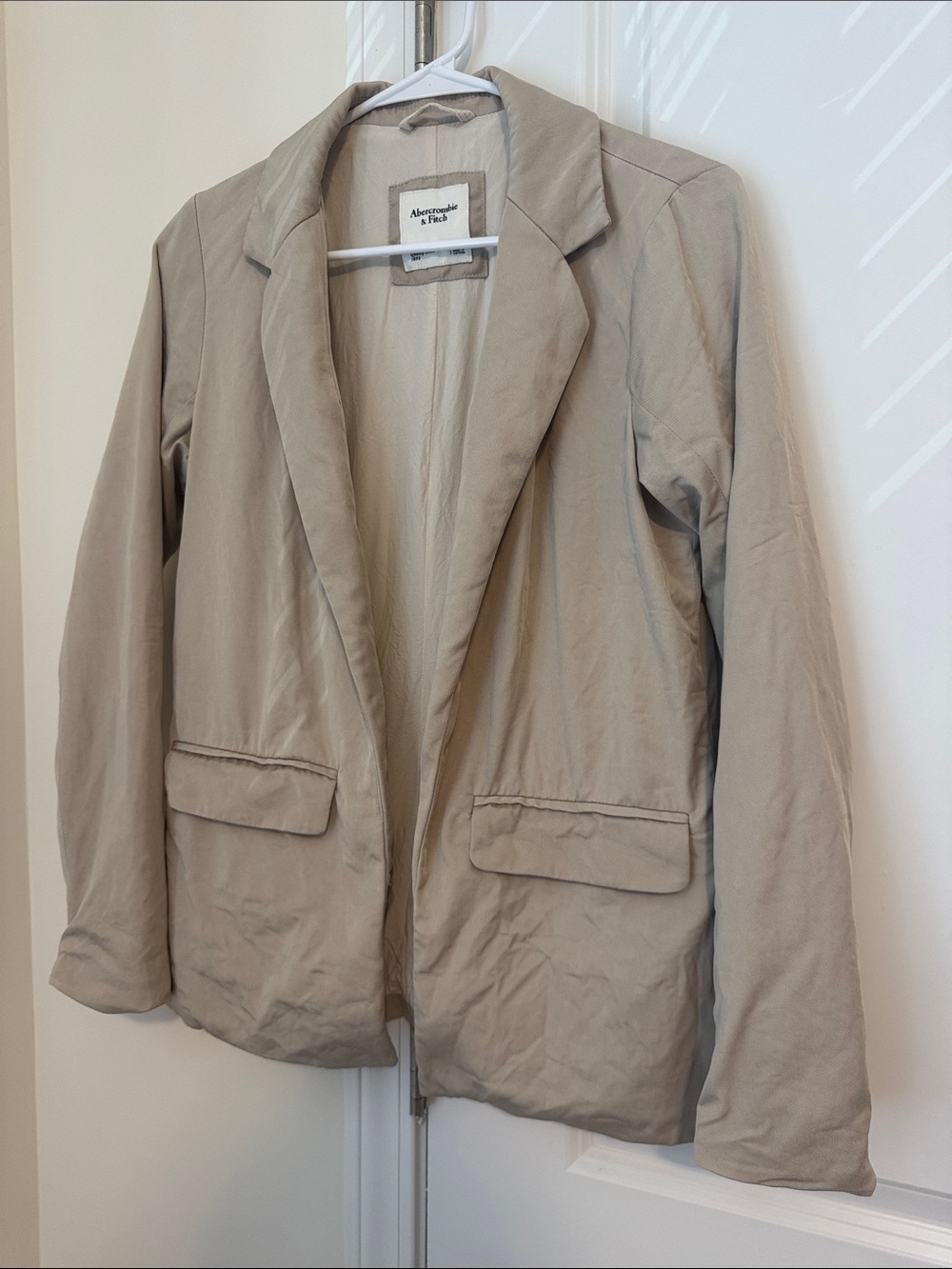 Abercrombie & Fitch Women's Light Beige Blazer Jacket